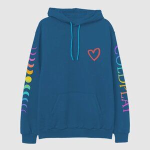 COLDPLAY 2025 MUSIC OF THE SPHERES WORLD TOUR HEART HOODIE - SIZE S, NEW